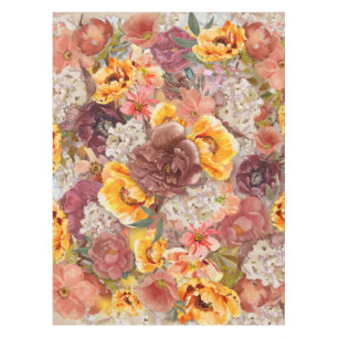 Orange Burgund Weinrot Herbst Wasserfarbe Blumen Tischdecke