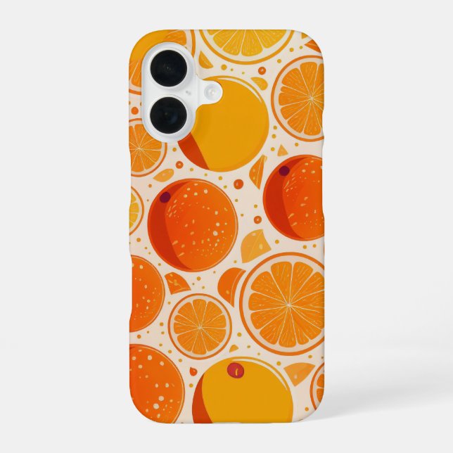 Orange Burst iPhone 16 Hülle (Rückseite)