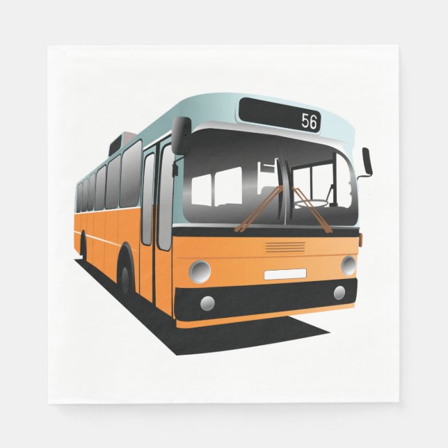 Orange Bus Serviette (Vorderseite)