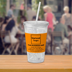 Orange Business Brand auf Acryl-Tumbler Acryltrinkbecher