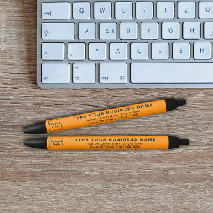 Orange Business Brand auf Kugelschreiber