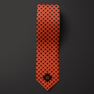 Orange Business Circles Monogram Krawatte