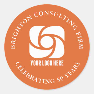 Orange Business Logo Benutzerdefinierte Unternehme Runder Aufkleber