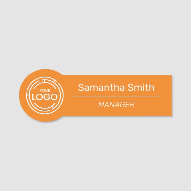 Orange Business Logo Mitarbeiter Namensschild (Vorderseite)