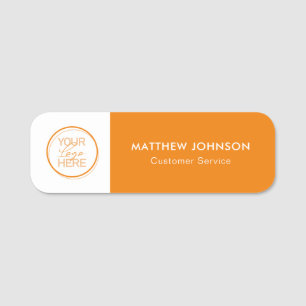 Orange Business Namensschilder mit Logo & Jobtitel Namensschild
