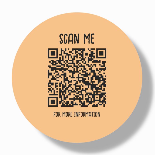 Orange | Business QR Code Scannable Runder Aufkleber (Von Creator hochgeladen)