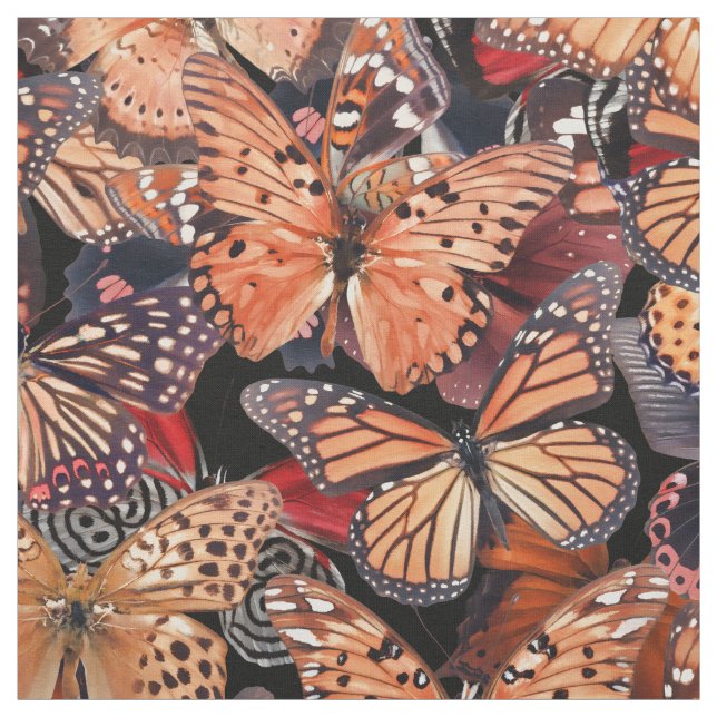 Orange Butterflies Stoff (Muster)
