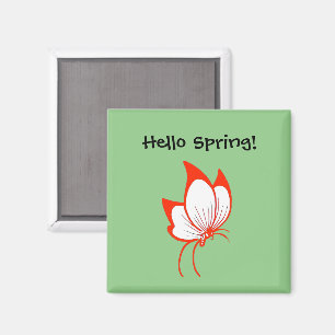 Orange Butterfly Cartoon, Niedlich Garden Nature A Magnet