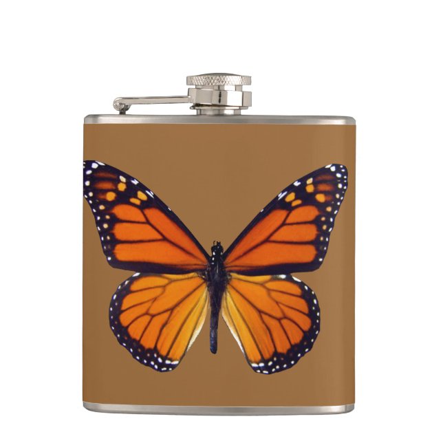Orange Butterfly Flask Flachmann (Vorderseite)