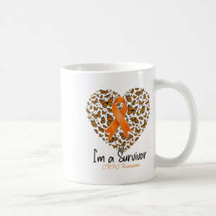 Orange Butterfly Herz Ich bin ein Überlebender Crp Kaffeetasse