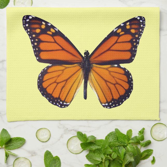 Orange Butterfly Kitchtuch Geschirrtuch (Gefaltet)