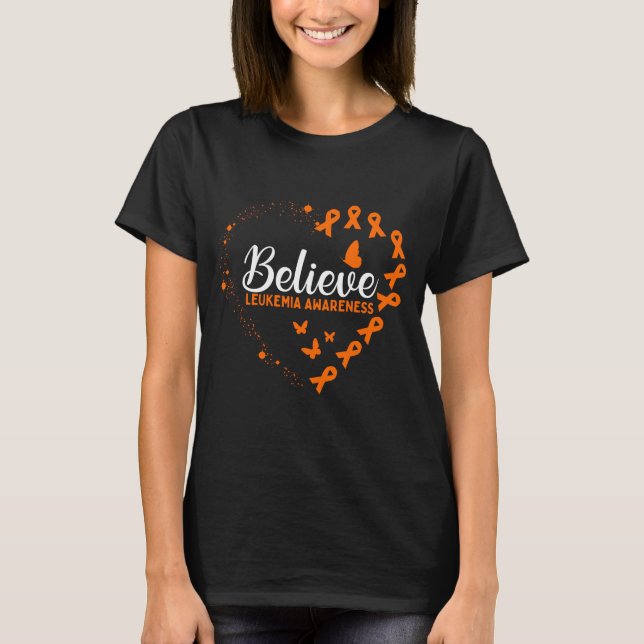 Orange Butterfly Leukemia Awareness T-Shirt (Vorderseite)