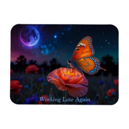 Orange Butterfly Sammelpollen bei Mondlicht Magnet