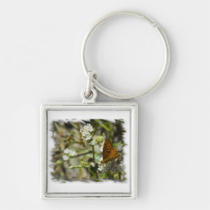 Orange Butterfly und Biene Schlüsselanhänger