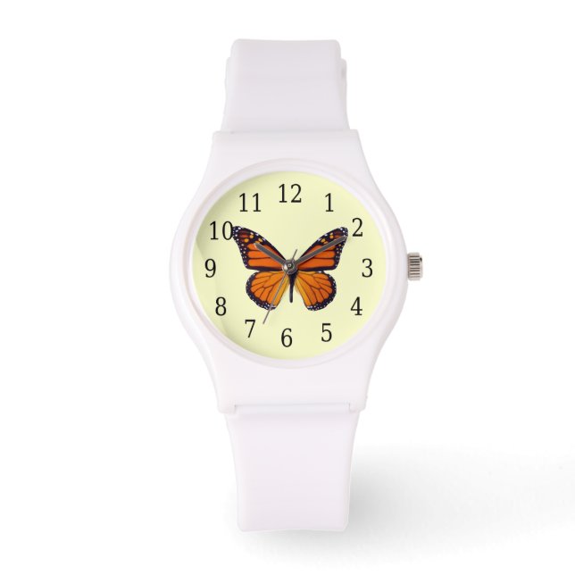 Orange Butterfly Watch Armbanduhr (Vorderseite)