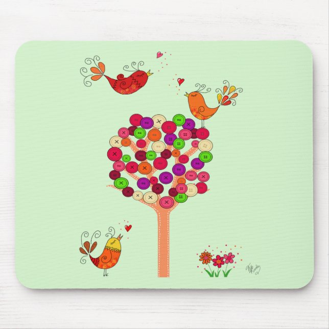 Orange Button Tree Mousepad (Vorne)