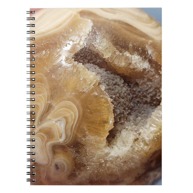 Orange Calcite Print Spiral Notebook Notizblock (Vorderseite)