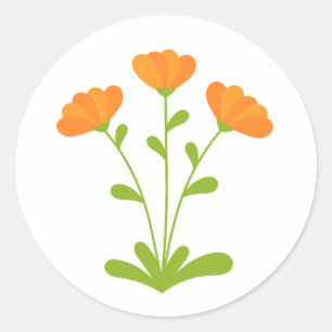 Orange Calendula Blume Sticker