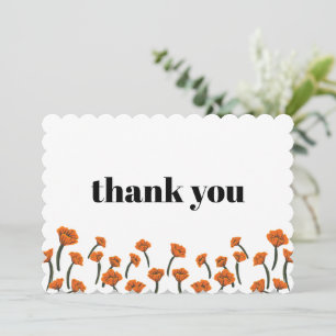Orange California Poppies Carte de remerciements