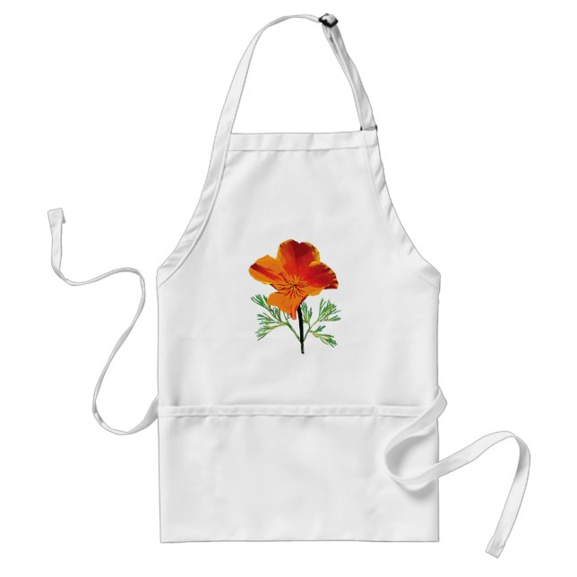 Orange California Poppy Schürze (Vorne)
