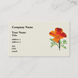 Orange California Poppy Visitenkarte