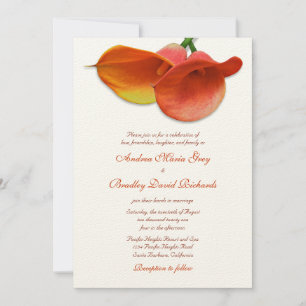 Orange Calla Lily Wedding Einladung