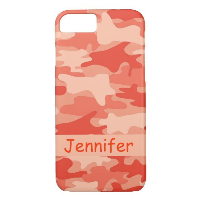 Orange Camouflage Camouflage Name Personalisiert Case-Mate iPhone Hülle (Rückseite)
