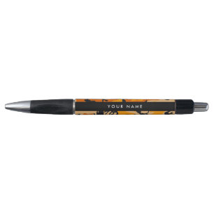 Orange Camouflage Ihr Name personalisieren Kugelschreiber