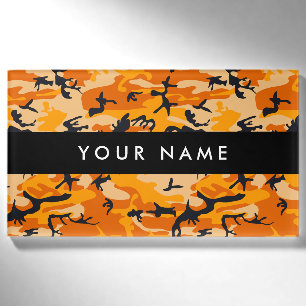 Orange Camouflage Ihr Name personalisieren Namenschild