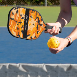 Orange Camouflage Ihr Name personalisieren Pickleball Schläger