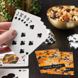 Orange Camouflage Ihr Name personalisieren Spielkarten