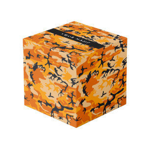 Orange Camouflage Ihr Name personalisieren Würfel