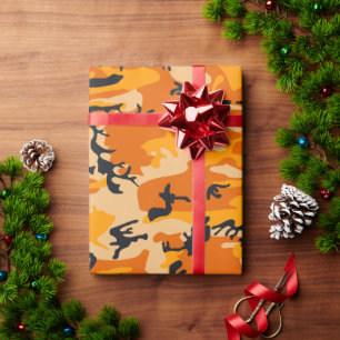 Orange Camouflage, Militär, Armee Geschenkpapier