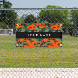 Orange Camouflage Pattern, Ihr Name, Personalisier Banner