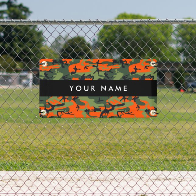 Orange Camouflage Pattern, Ihr Name, Personalisier Banner (Insitu)