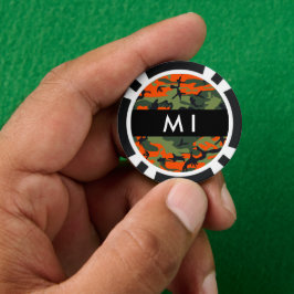 Orange Camouflage Pattern, Ihr Name, Personalisier Pokerchips