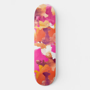Orange Camouflage Skateboard