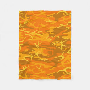 Orange Camouflage Throw Blanket Fleecedecke