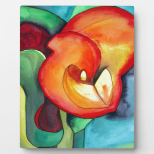 Orange Canna lia Blume Originale Aquarellkunst Fotoplatte