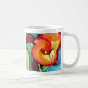 Orange Canna lia Blume Originale Aquarellkunst Kaffeetasse