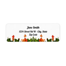 Orange Canna Lilies und Blätter Rücksendeadresse