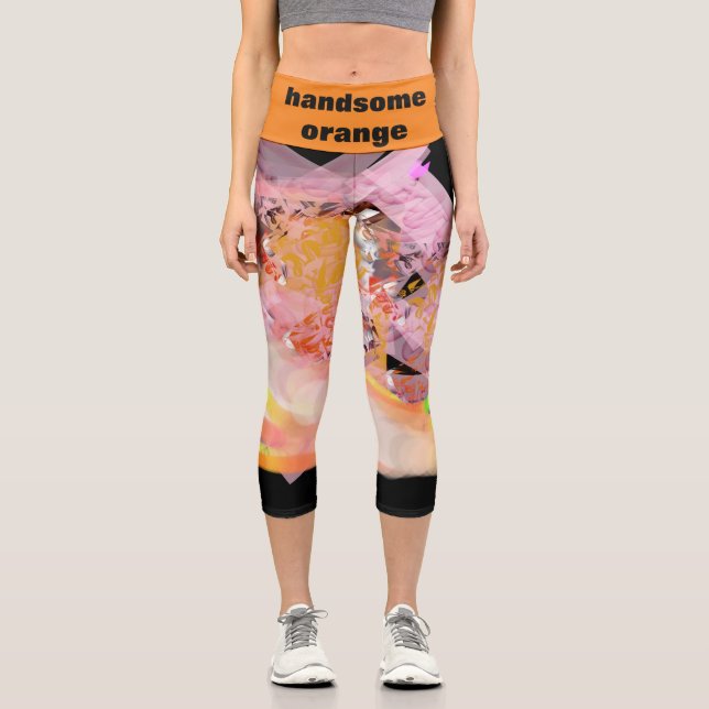 Orange Capri Leggings (Vorderseite)