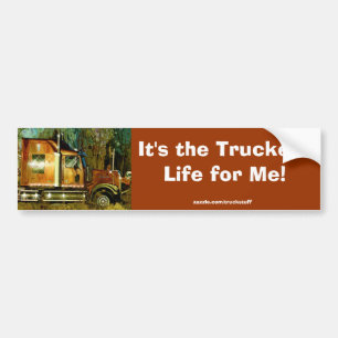 ORANGE CARGO TRUCK BIG RIG TRUCKERS Autoaufkleber