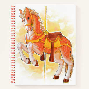 Orange Carousel Horse Notebook Notizbuch