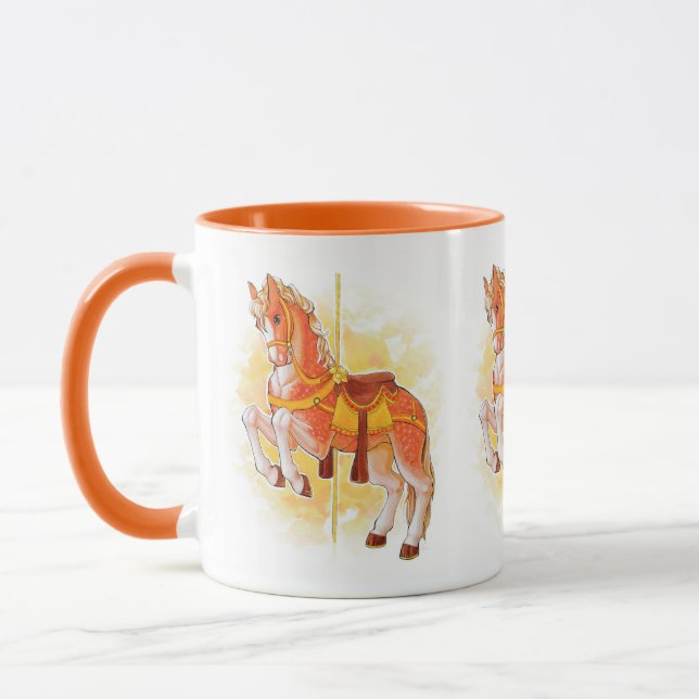 Orange Carousel Horse Tasse (Links)
