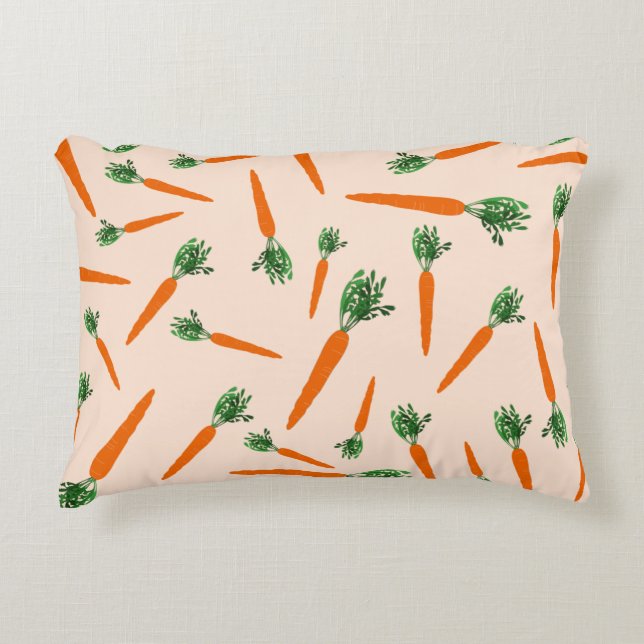 Orange Carrot Pattern Dekokissen (Vorderseite)