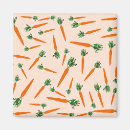 Orange Carrot Pattern Magnet