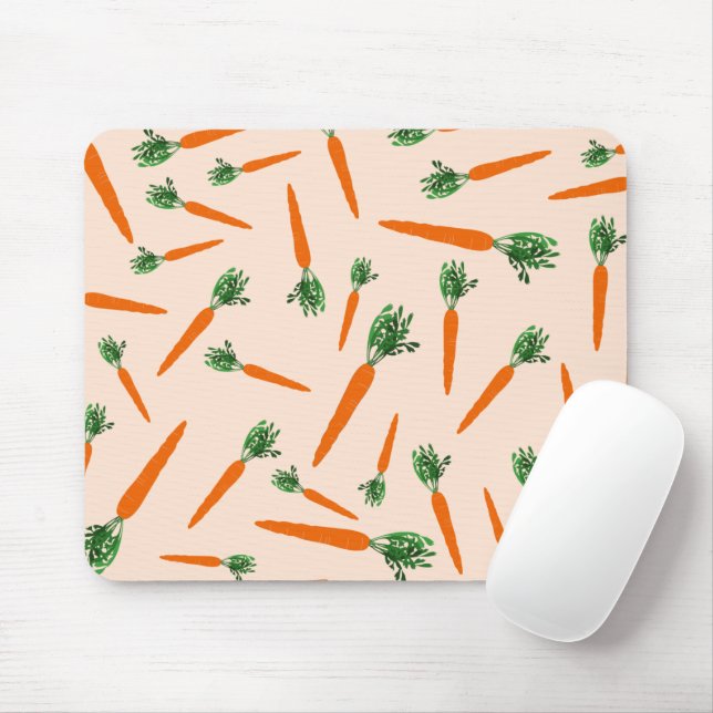 Orange Carrot Pattern Mousepad (Mit Mouse)