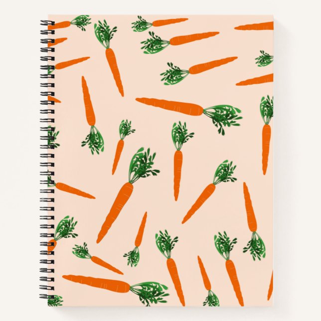 Orange Carrot Pattern Notizbuch (Vorderseite)