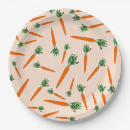 Orange Carrot Pattern Pappteller
